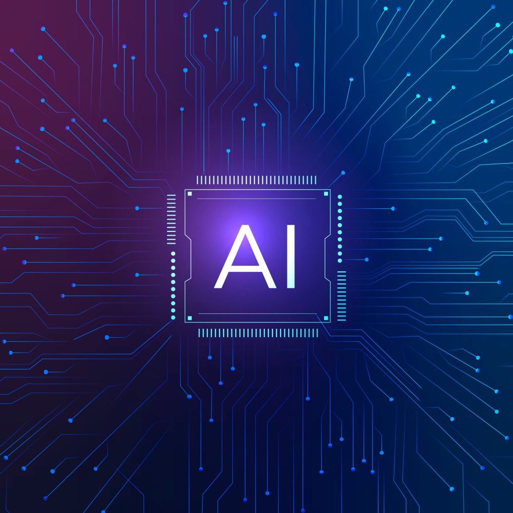 m373batch5-mainboard AI technology microchip background vector digital transformation concept
